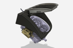 CAD-Zeichnung der Ladedosenbaugruppe für den Delorean